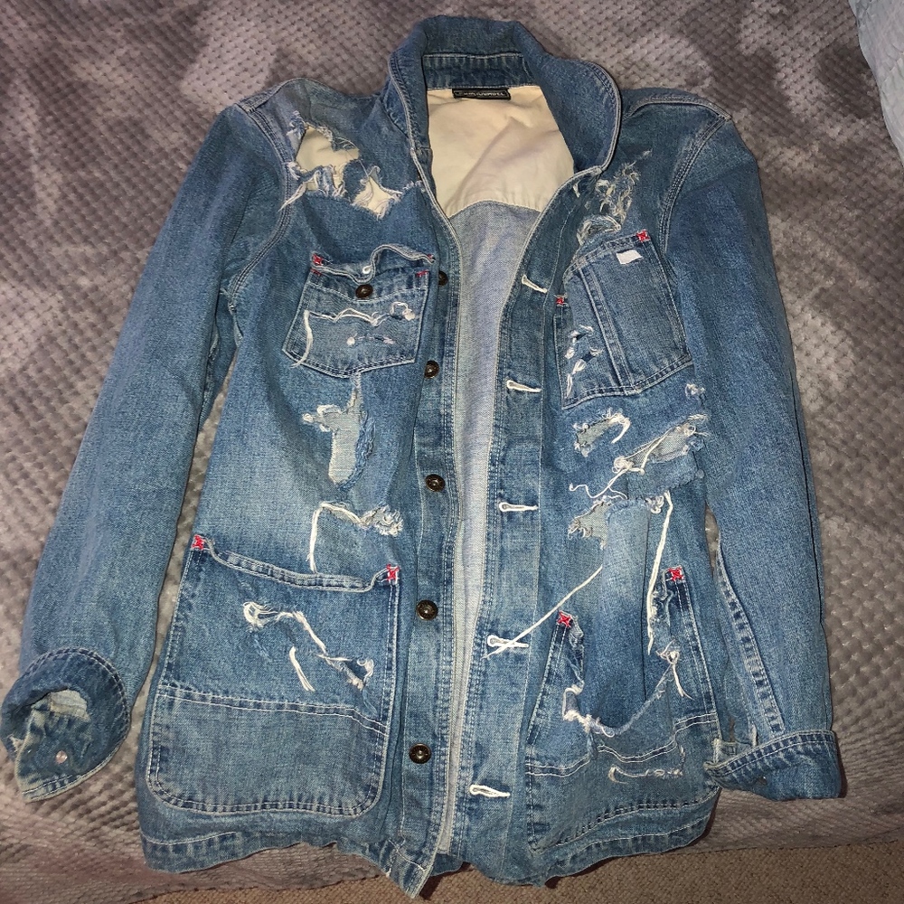Distressed Denim Jacket - Picture 3 of 4